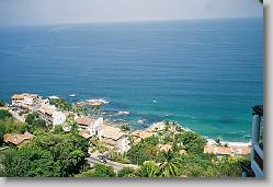 Looking down on the beach.