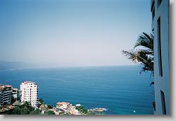 From the cliffs down to the bay.