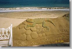 Sand castle downtown.