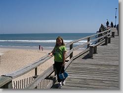 On the pier.
