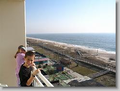 Ciara and Joshua on the hotel balcony.