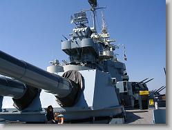 Looking down side of ship.