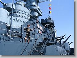On side of ship.