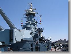 Looking down the front of the ship.