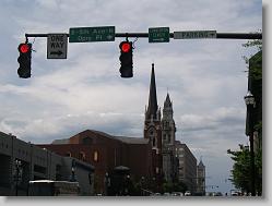 Looking up Broadway in Nashville.