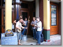 Street band in front of the Wildhorse Saloon.