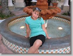 Ciara modeling by the fountain