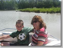Joshua and Aliza on the boat ride.