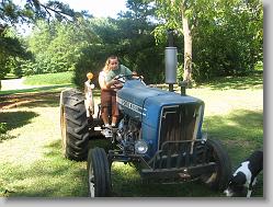 Ciara and Joshua on the tractor.
