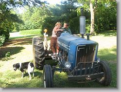 Ciara and Joshua on the tractor.