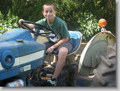 Joshua on the tractor.