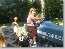 Ciara driving the tractor...