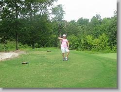 Ciara posing at the 14th tee.