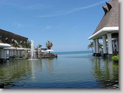 Mayan Palace entrance - infinity pool overlooking the ocean