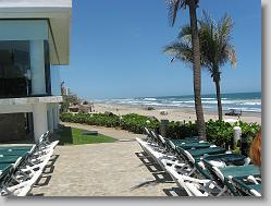 View down the back of the resort on the ocean.