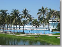 Kilometric pool at the resort.