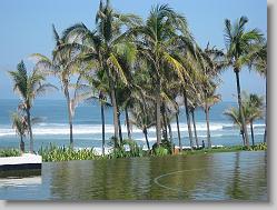 View across the infinity reflecting pool.