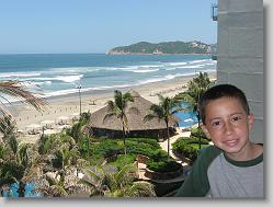 Joshua on the balcony.