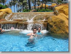 Joshua and Ciara in the pool