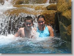 Joshua and Ciara in the pool