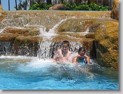 Joshua and Ciara in the pool