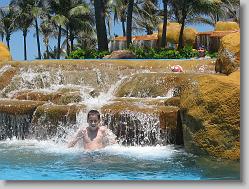 Joshua and Ciara in the pool