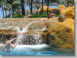 Joshua and Ciara in the pool