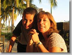 Joshua and Aliza at dinner (sunset).