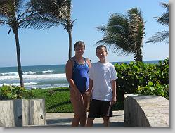 Ciara and Joshua at the Mayan pool.
