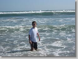 Joshua in the surf