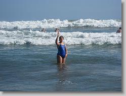 Ciara in the surf.