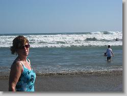 Aliza down by the ocean.