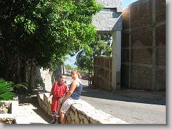 Joshua and Ciara on the road down from the chapel.