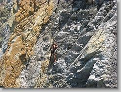 Cliff Diver climbing up the cliffs.