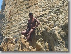 Cliff Diver preparing.