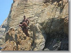 Cliff Divers preparing.