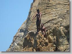 Cliff Diver preparing to dive.