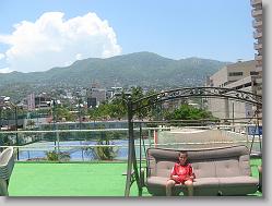 On the roof at Poco Loco, downtown Acapulco.