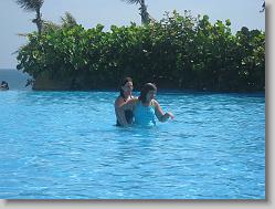 Aliza and Ciara at the pool.