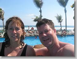 Aliza and Glenn at the pool.