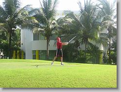 Joshua on the golf course.