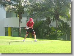 Joshua on the golf course.