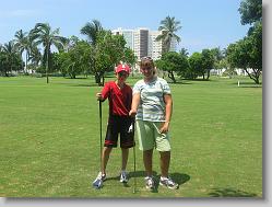 Joshua and Ciara on the golf course.