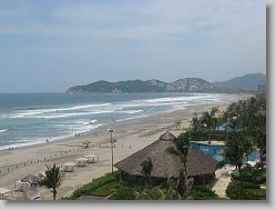 View of the beach from the hotel.