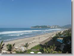 View of the beach from the hotel.