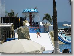 Ciara at the water park at the hotel.