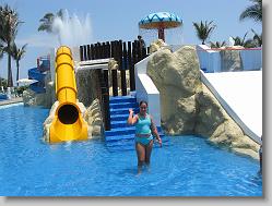 Ciara at the water park at the hotel.