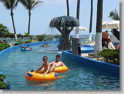 Joshua and Glenn in the lazy river.