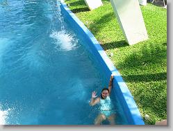 Ciara in the lazy river.
