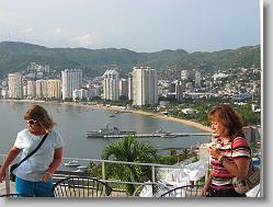 Arriving for dinner at Linda Vista, overlooking Acapulco.